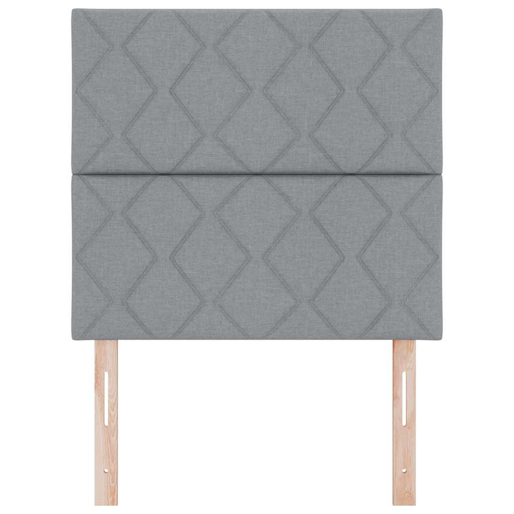 LED Kopfteil Hellgrau 90 cm Stoff