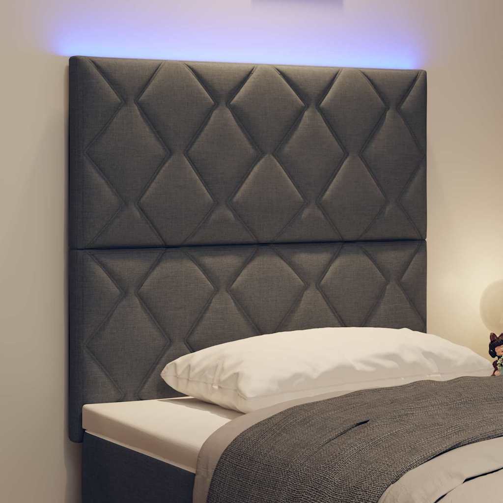 LED Kopfteil Grau 90 cm Stoff