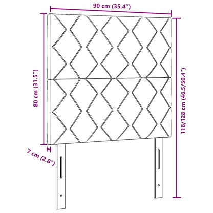 LED Kopfteil Hellgrau 90 cm Samt