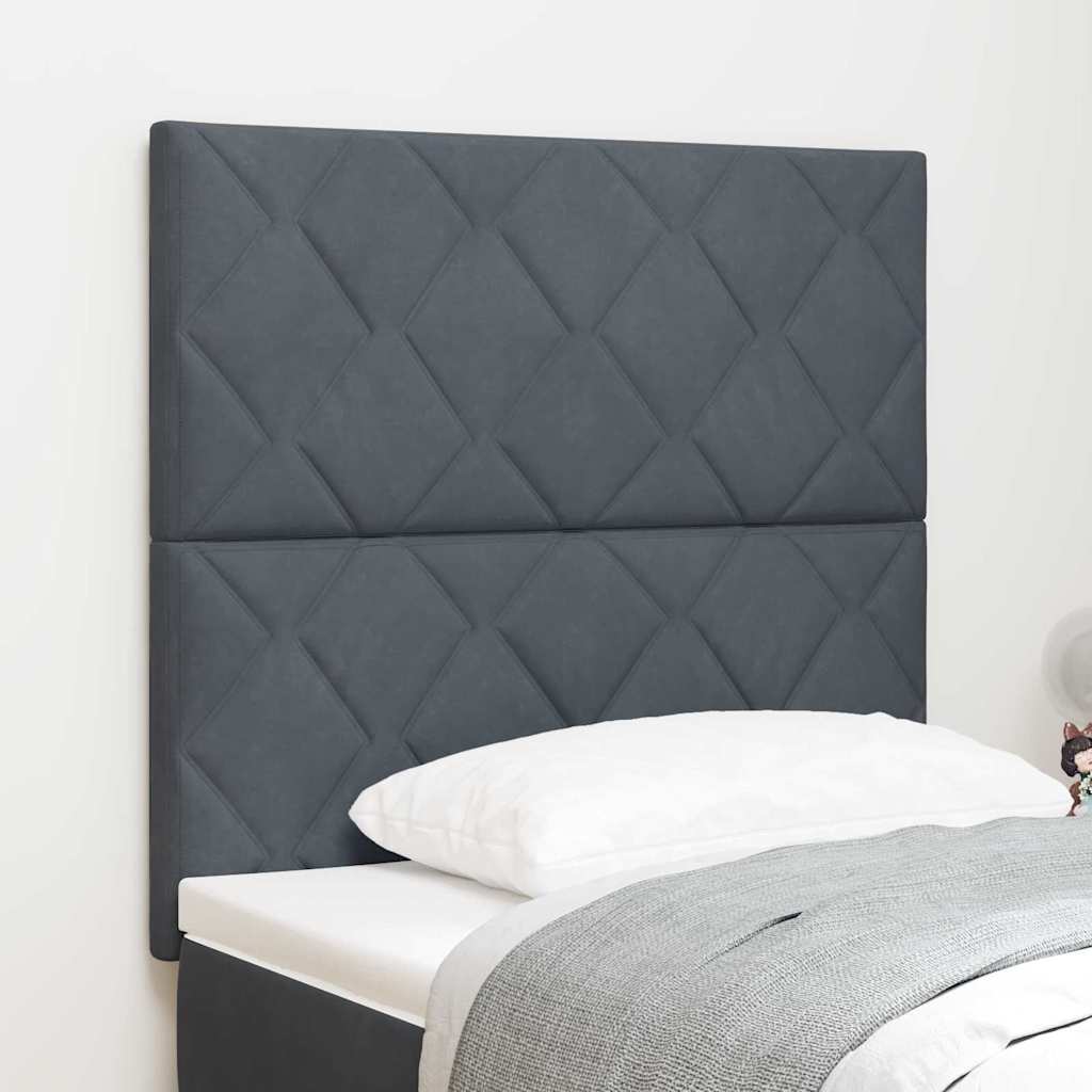 LED Kopfteil Dunkelgrau 90 cm Samt