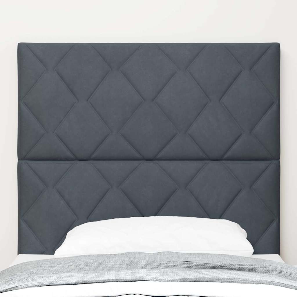 LED Kopfteil Dunkelgrau 90 cm Samt