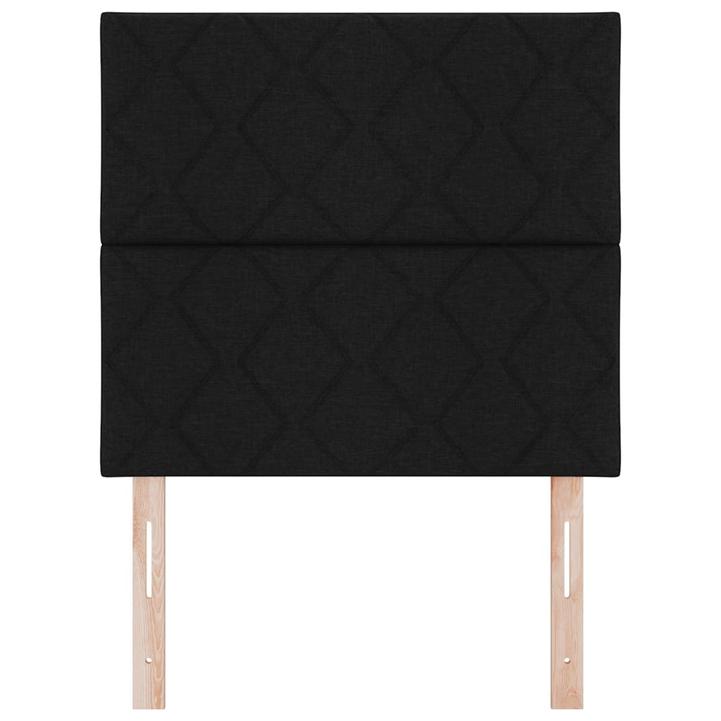LED Kopfteil Schwarz Stoff