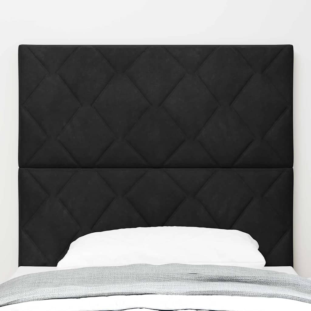 LED Kopfteil Schwarz 100 cm Samt