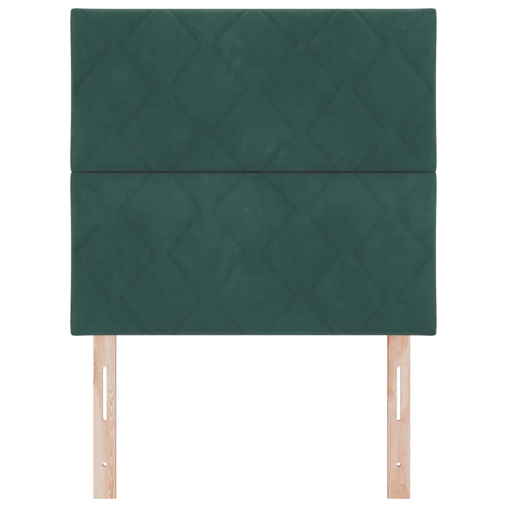 LED Kopfteil Dunkelgrün 100 cm Samt