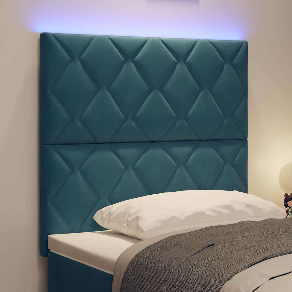LED Kopfteil Dunkelblau 100 cm Samt