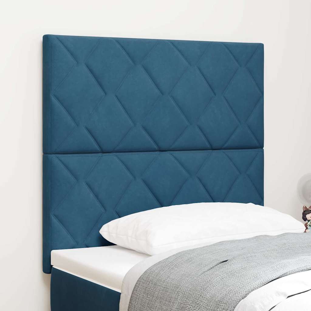 LED Kopfteil Dunkelblau 100 cm Samt