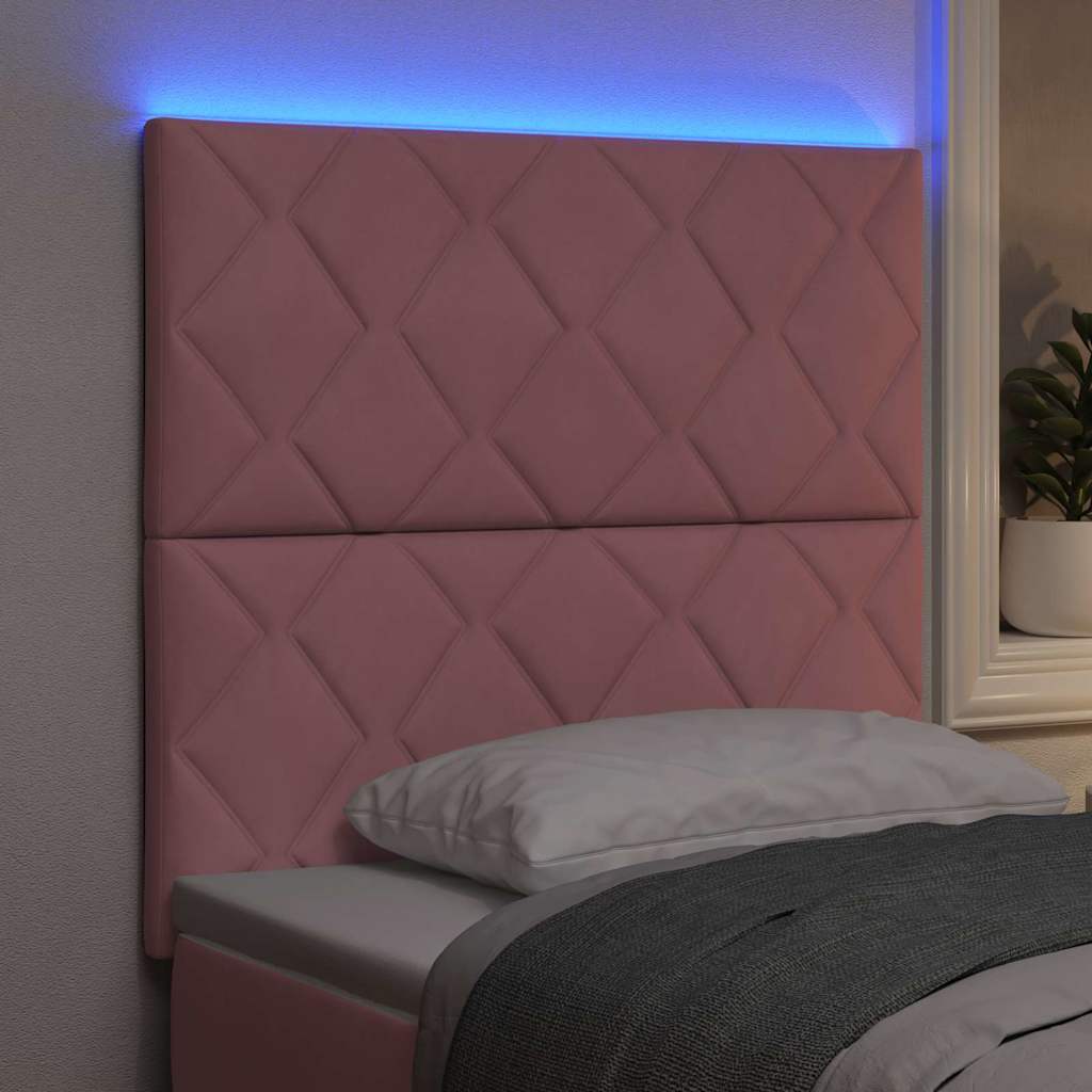LED Kopfteil Rosa 100 cm Samt