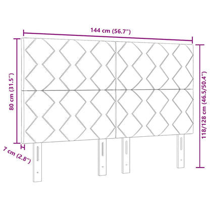 LED Kopfteil Grau 144 cm Stoff