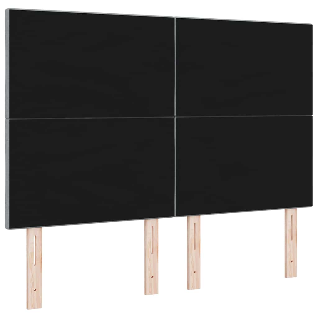 LED Kopfteil Hellgrau Stoff