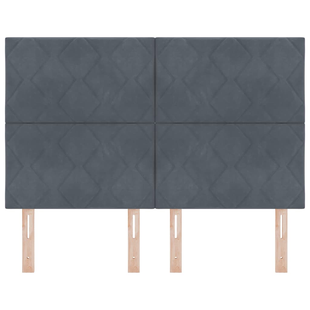 LED Kopfteil Dunkelgrau 160 cm Samt