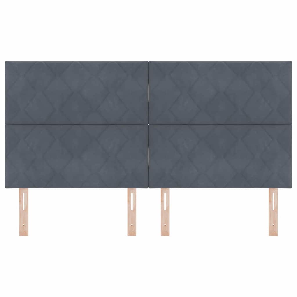 LED Kopfteil Dunkelgrau 180 cm Samt