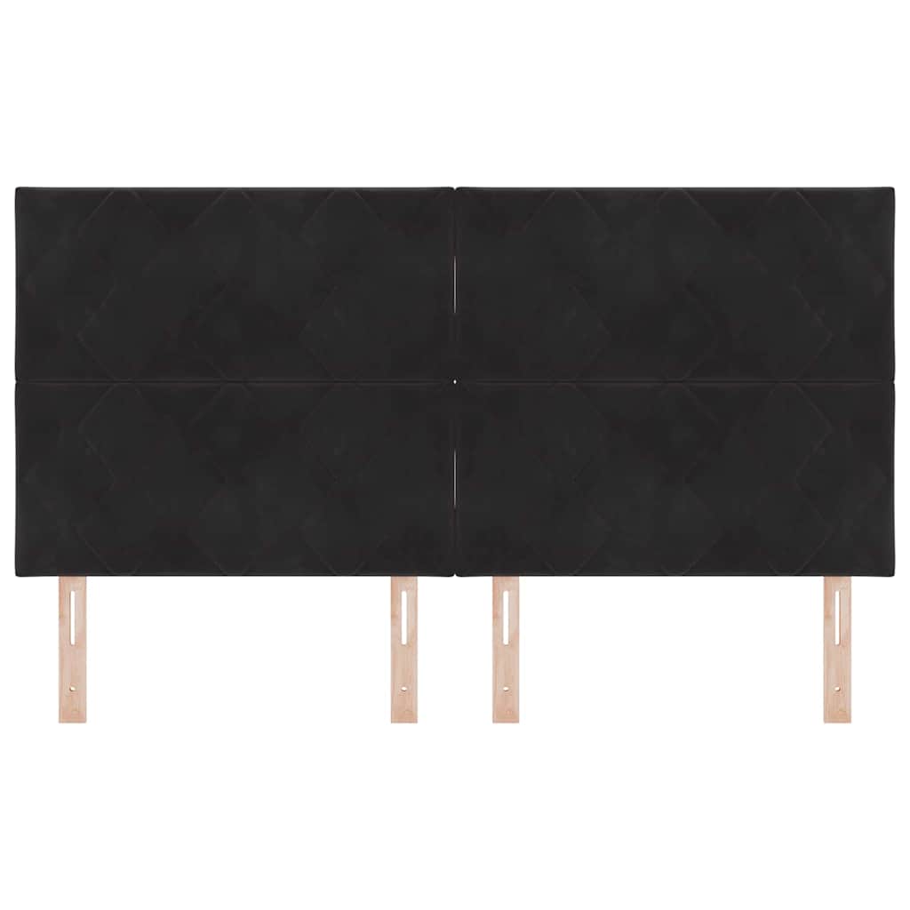 LED Kopfteil Schwarz 180 cm Samt