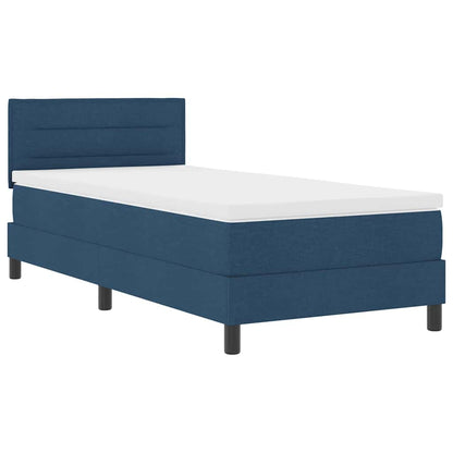 Boxspringbett mit Kissen mit Kopfteil Blau 90 x 190 cm Stoff
