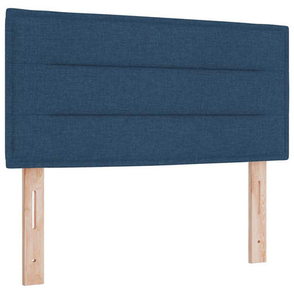 Boxspringbett mit Kissen mit Kopfteil Blau 90 x 190 cm Stoff