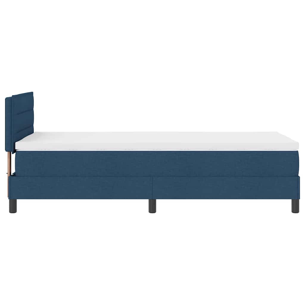 Boxspringbett mit Kissen mit Kopfteil Blau 90 x 190 cm Stoff