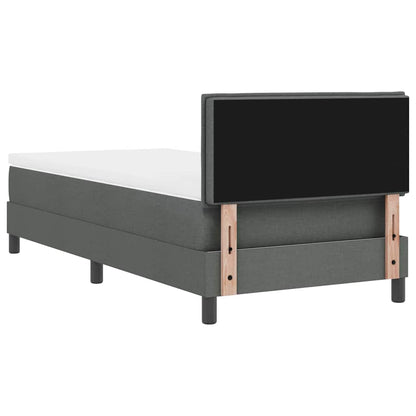 Boxspringbett mit Kopfteil Dunkelgrau 90 x 200 cm Stoff