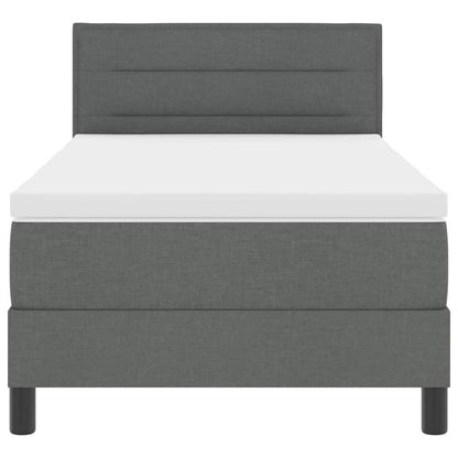 Boxspringbett mit Kopfteil Dunkelgrau 90 x 200 cm Stoff