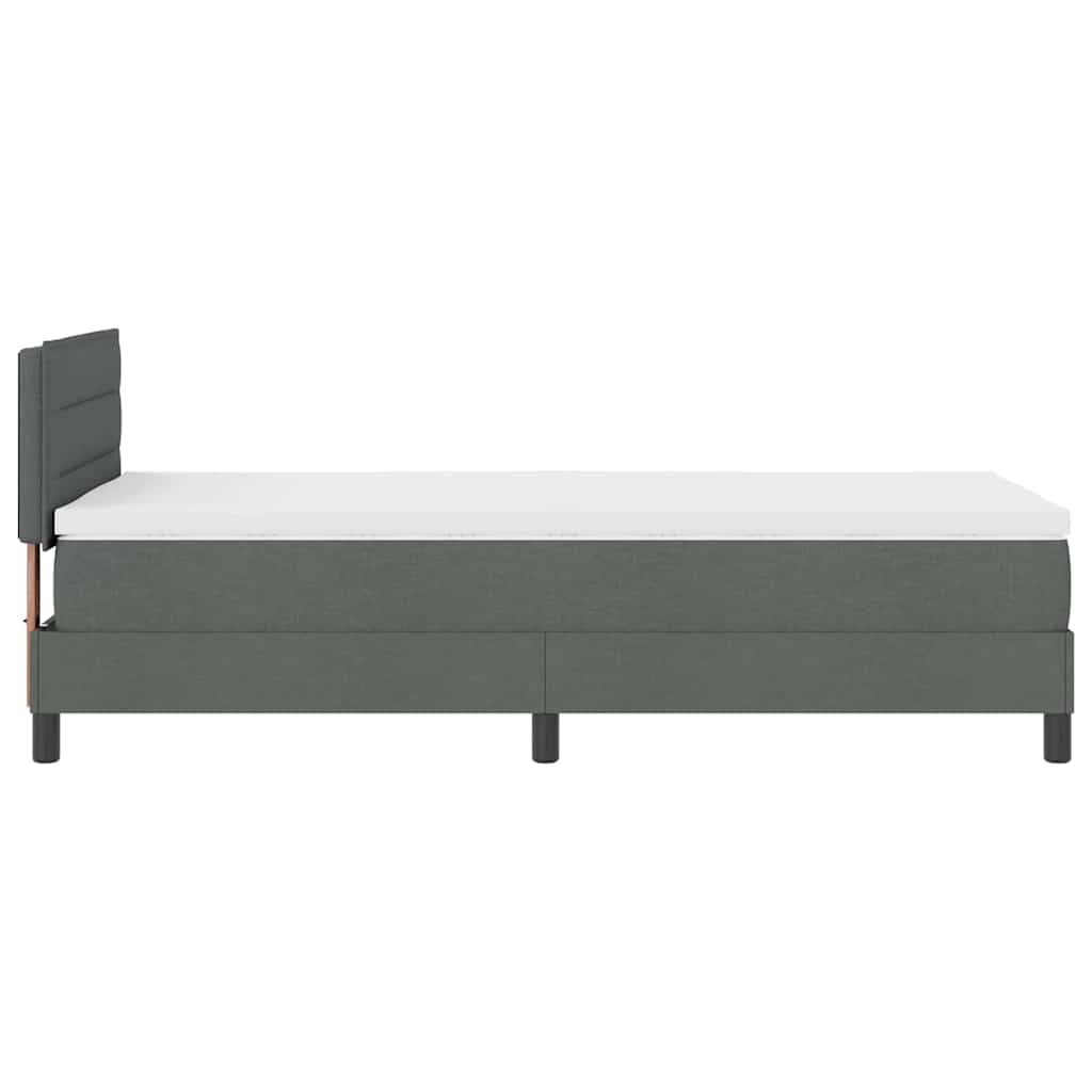 Boxspringbett mit Kopfteil Dunkelgrau 90 x 200 cm Stoff