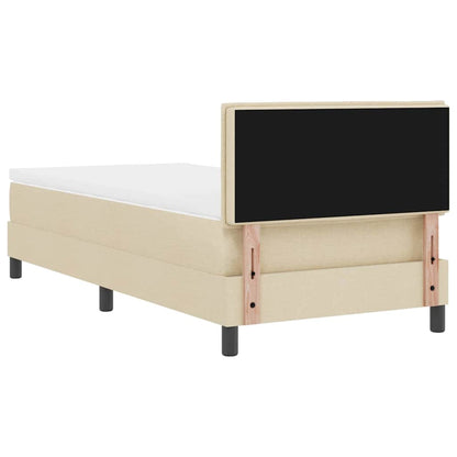 Boxspringbett mit Kopfteil Creme 90 x 200 cm Stoff