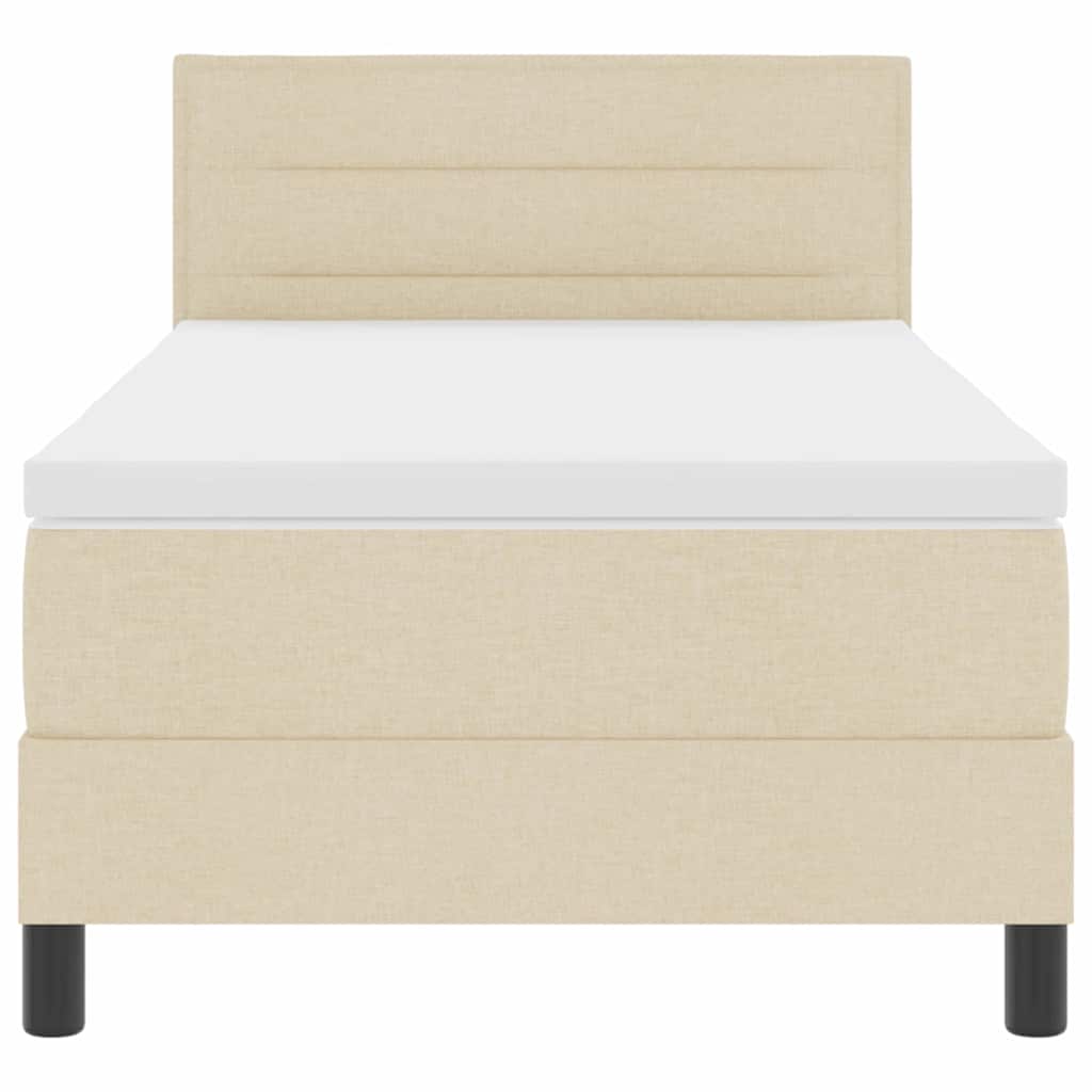 Boxspringbett mit Kopfteil Creme 90 x 200 cm Stoff
