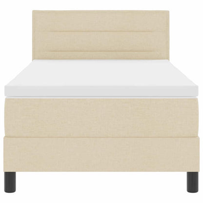 Boxspringbett mit Kopfteil Creme 90 x 200 cm Stoff