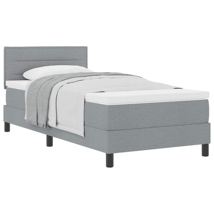 Boxspringbett mit Kopfteil Hellgrau 100 x 200 cm Stoff