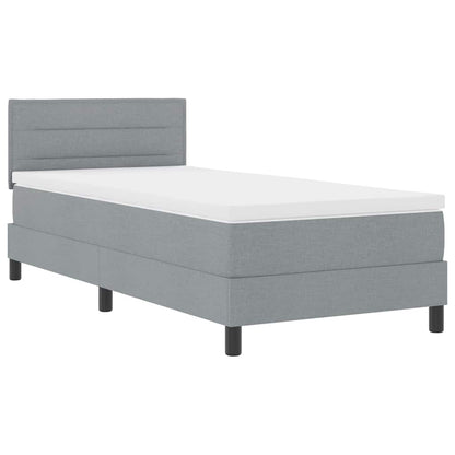 Boxspringbett mit Kopfteil Hellgrau 100 x 200 cm Stoff