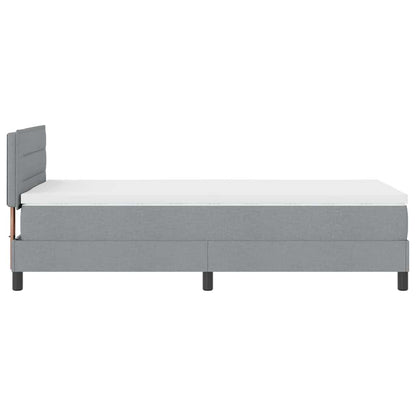 Boxspringbett mit Kopfteil Hellgrau 100 x 200 cm Stoff