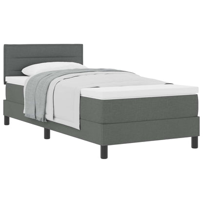 Boxspringbett mit Kopfteil Dunkelgrau 100 x 200 cm Stoff