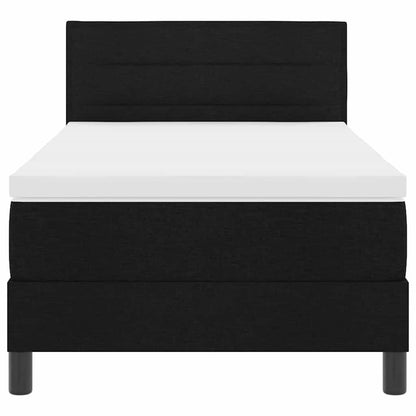 Boxspringbett mit Kopfteil Schwarz 100 x 200 cm Stoff