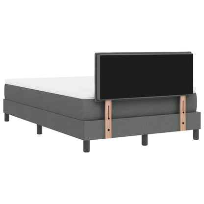 Boxspringbett mit Kopfteil Dunkelgrau 120 x 190 cm Stoff