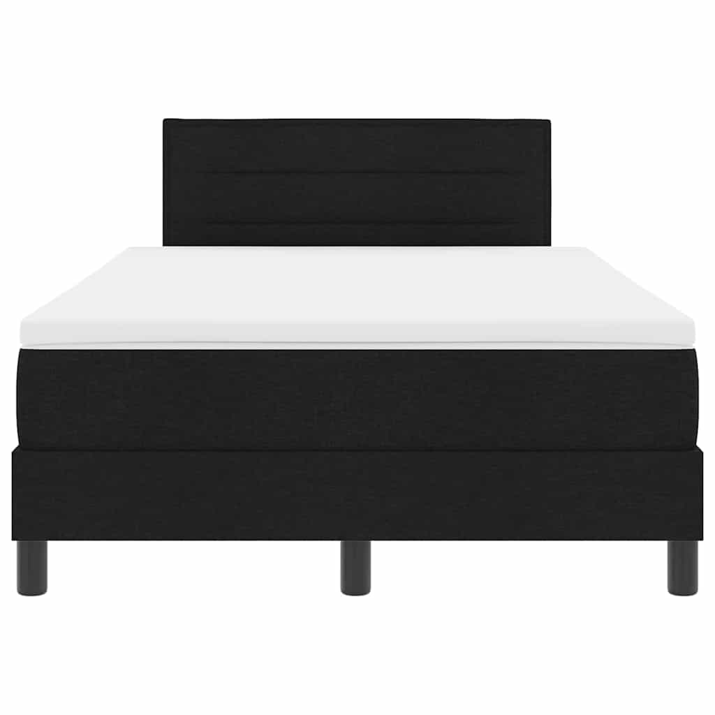 Boxspringbett mit Kopfteil Schwarz 120 x 190 cm Stoff