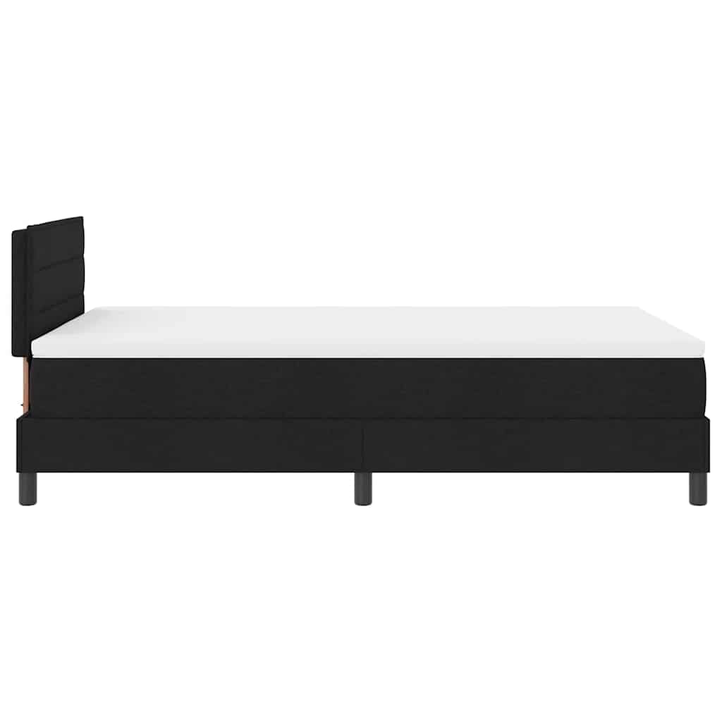 Boxspringbett mit Kopfteil Schwarz 120 x 190 cm Stoff