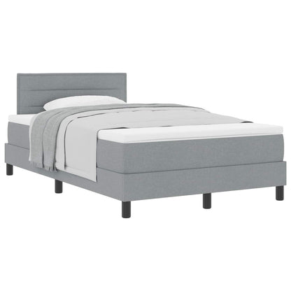 Boxspringbett mit Kopfteil Hellgrau 120 x 200 cm Stoff