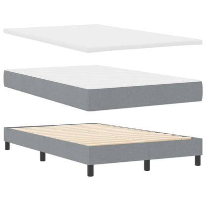 Boxspringbett mit Kopfteil Hellgrau 120 x 200 cm Stoff