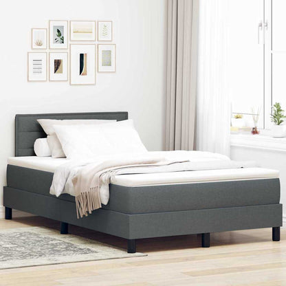 Boxspringbett mit Kopfteil Dunkelgrau 120 x 200 cm Stoff