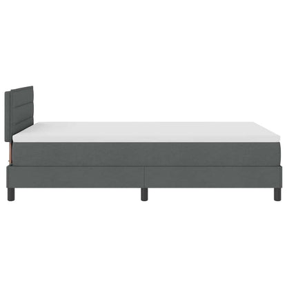 Boxspringbett mit Kopfteil Dunkelgrau 120 x 200 cm Stoff