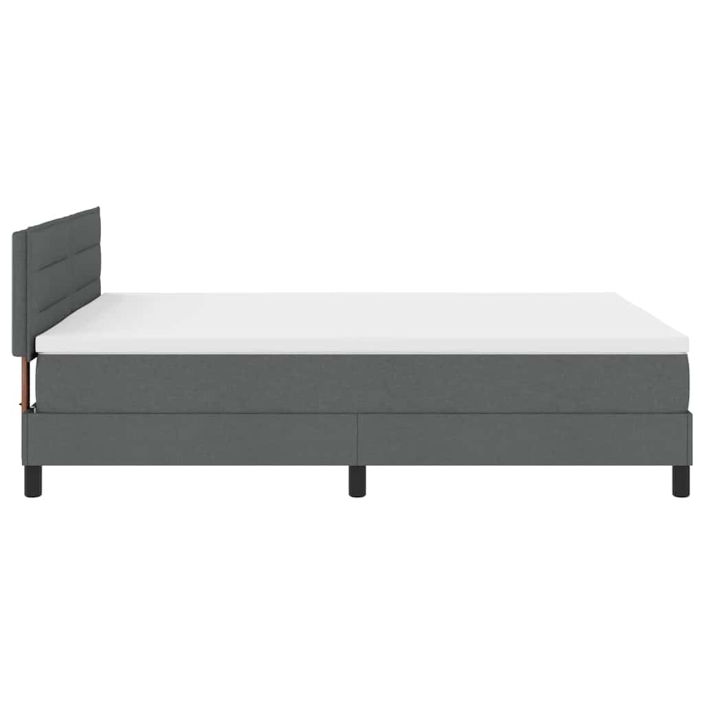 Boxspringbett mit Kopfteil Dunkelgrau 140 x 200 cm Stoff