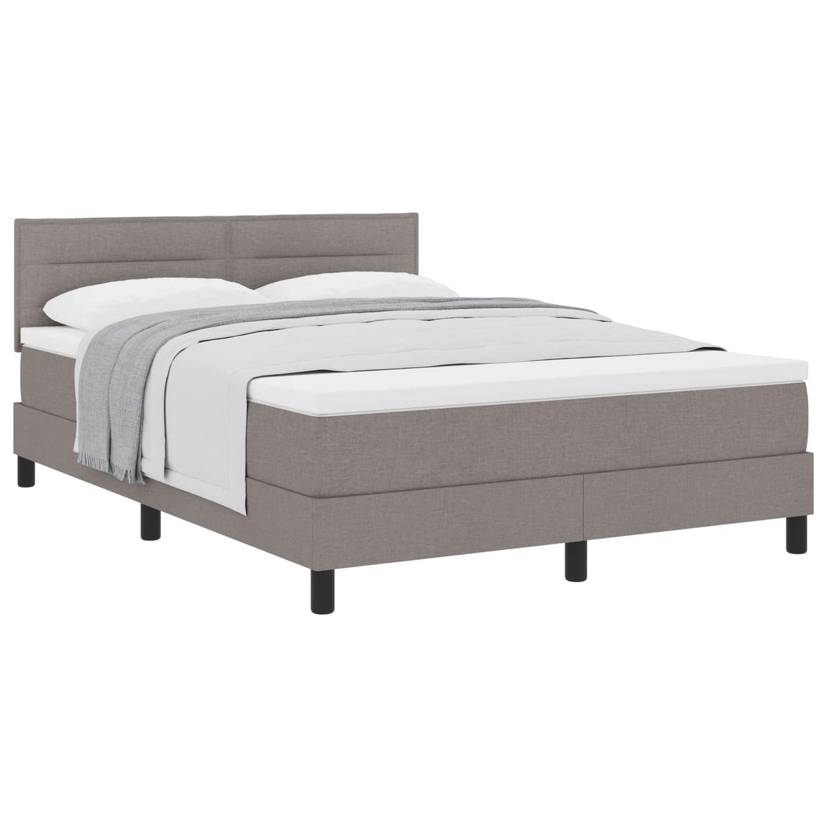 Boxspringbett mit Kopfteil Taupe 140 x 200 cm Stoff