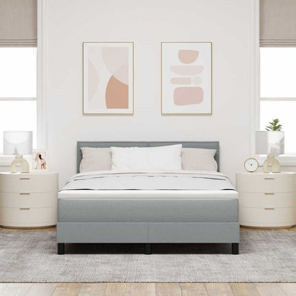 Boxspringbett mit Kopfteil Hellgrau 160 x 200 cm Stoff