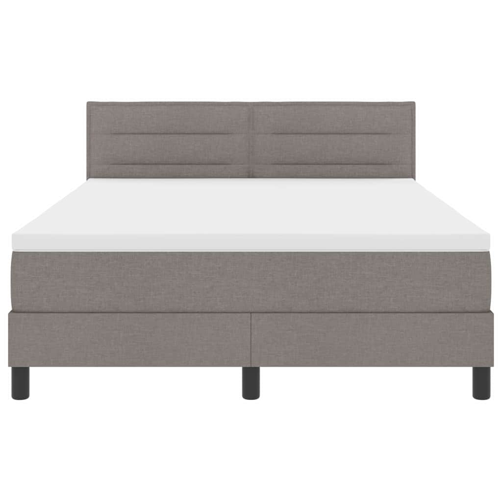 Boxspringbett mit Kopfteil Taupe 160 x 200 cm Stoff