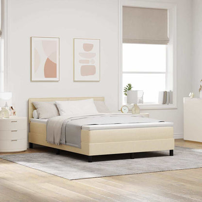 Boxspringbett mit Kopfteil Creme 160 x 200 cm Stoff