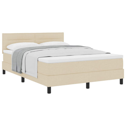 Boxspringbett mit Kopfteil Creme 160 x 200 cm Stoff