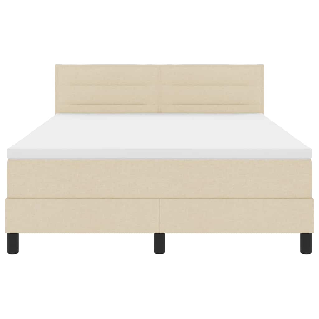 Boxspringbett mit Kopfteil Creme 160 x 200 cm Stoff