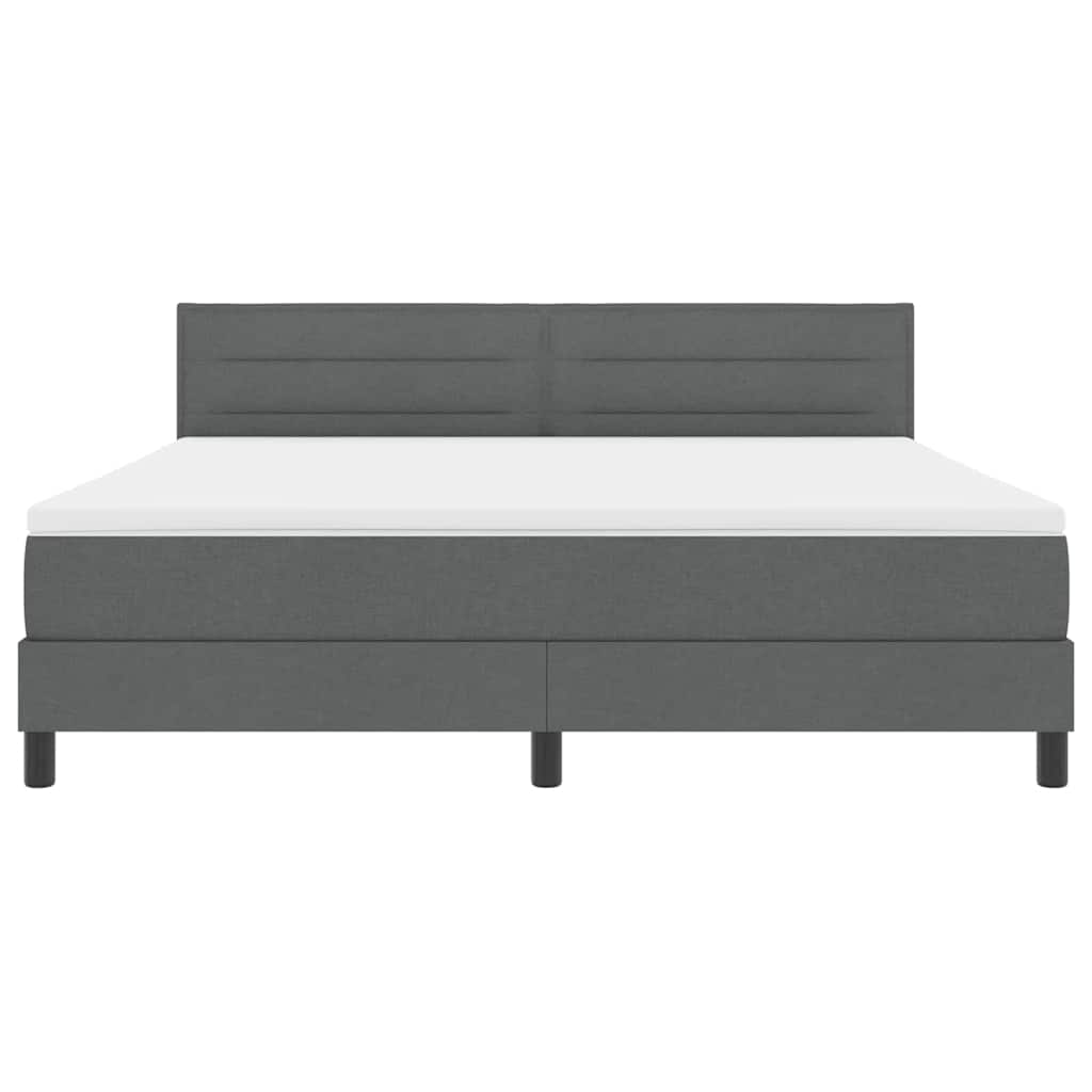 Boxspringbett mit Kopfteil Dunkelgrau 180 x 200 cm Stoff