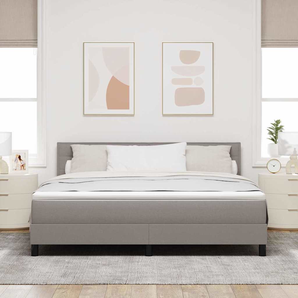 Boxspringbett mit Kopfteil Taupe 180 x 200 cm Stoff