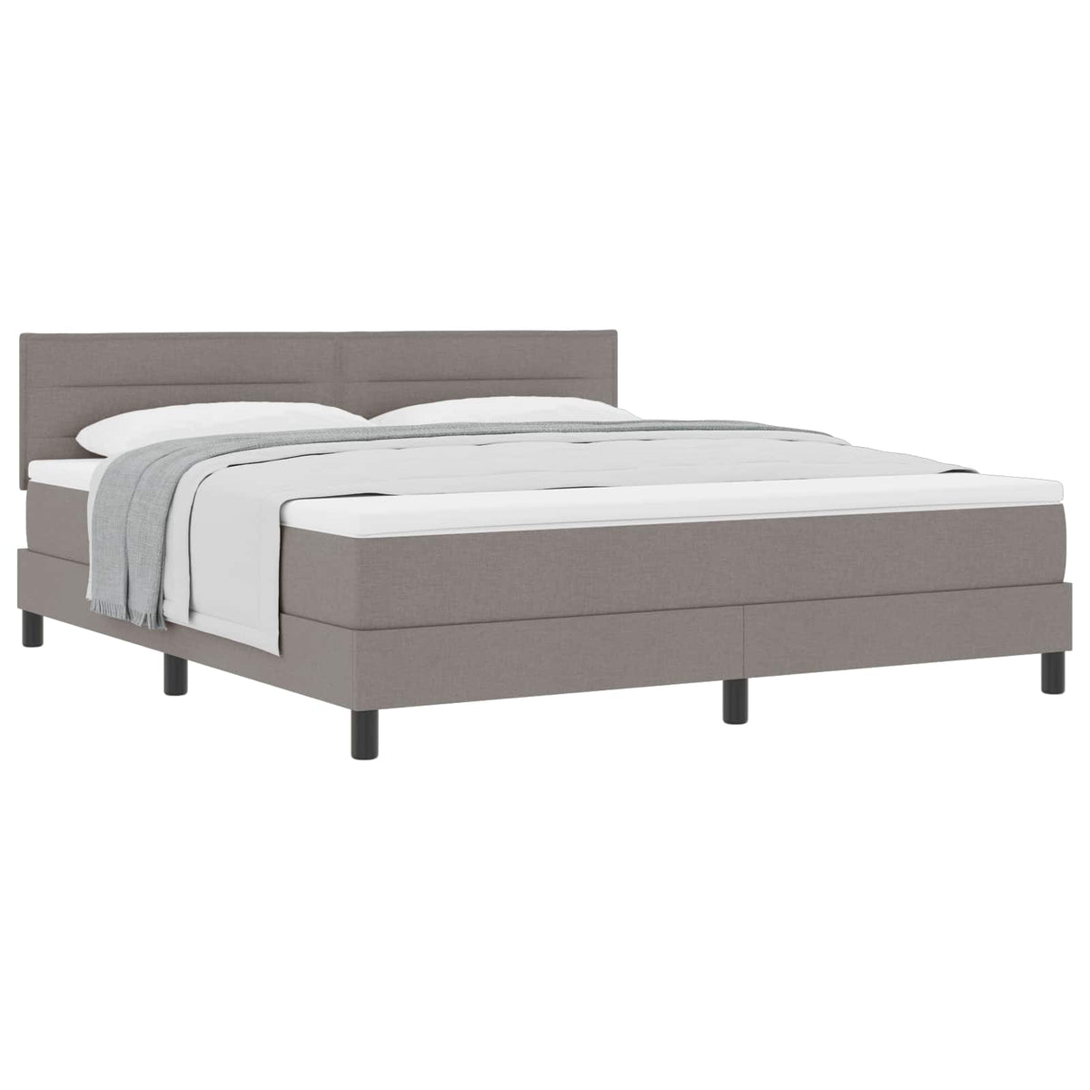 Boxspringbett mit Kopfteil Taupe 180 x 200 cm Stoff