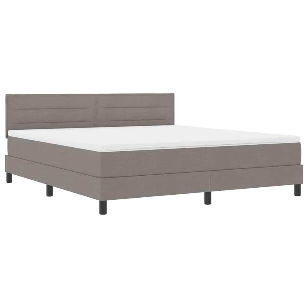 Boxspringbett mit Kopfteil Taupe 180 x 200 cm Stoff
