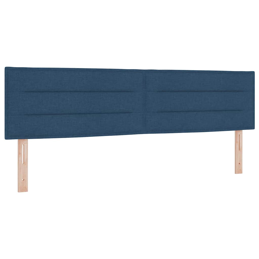 Boxspringbett mit Kopfteil Blau 180 x 200 cm Stoff
