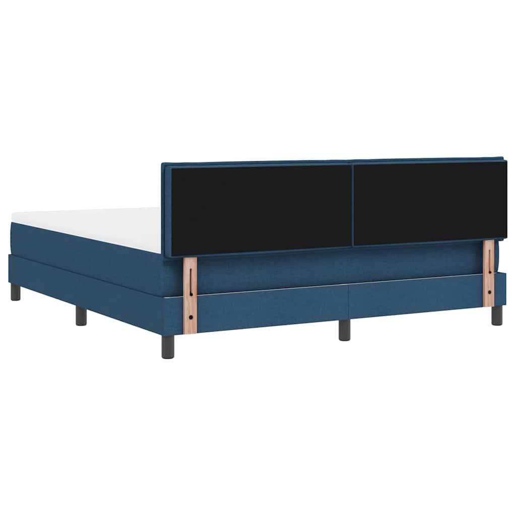 Boxspringbett mit Kopfteil Blau 180 x 200 cm Stoff
